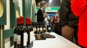 pouring wine at a tasting event